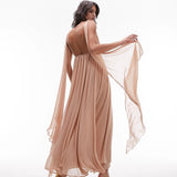 Topshop Goddess Gown Occasion Maxi Dress In Blush – dresses by Topshop, available to rent from Hirestreet