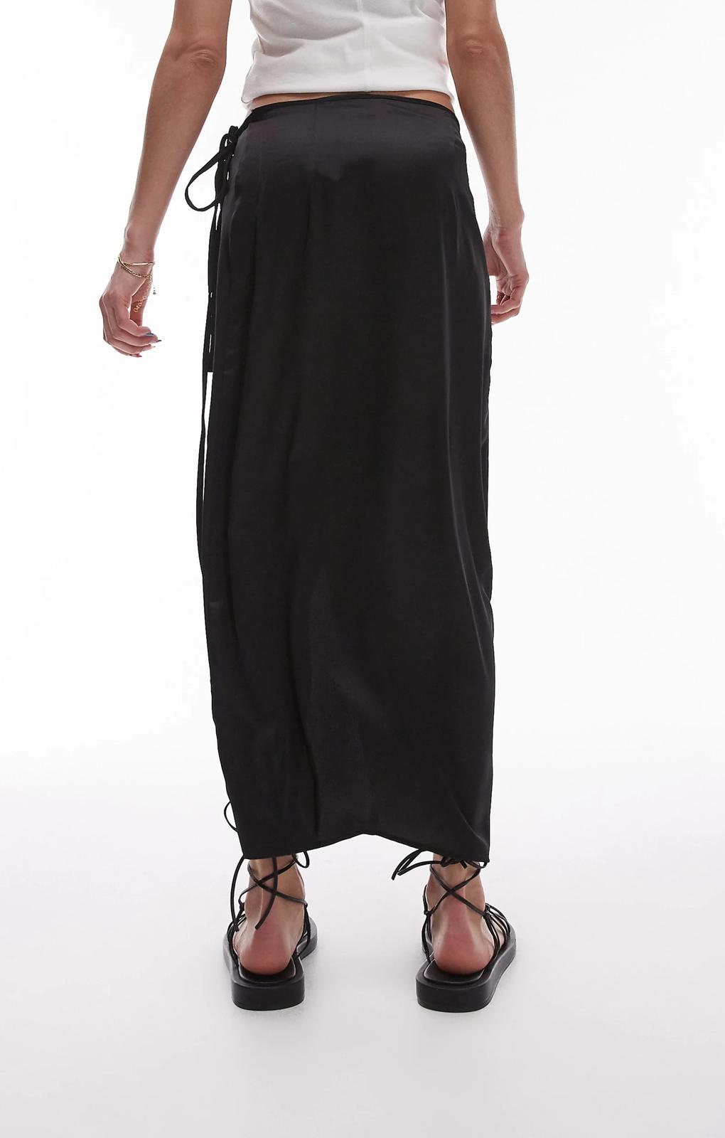 Topshop Knot Front Skirt In Black – skirts by Topshop, available to rent from Hirestreet