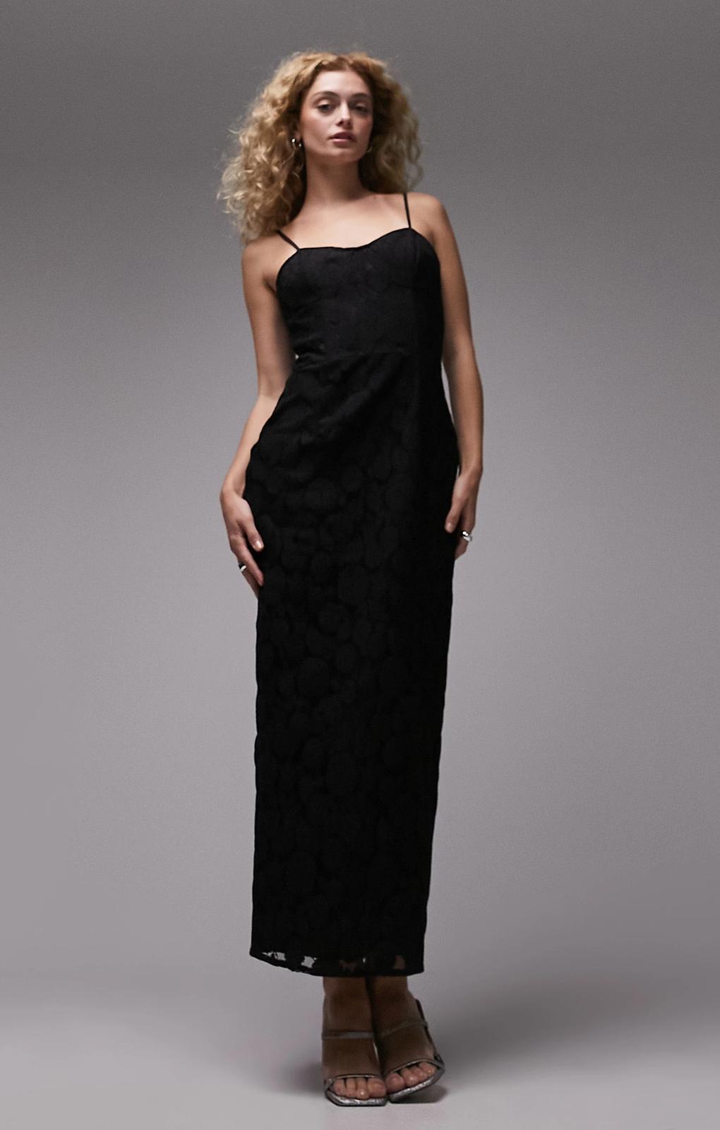 Topshop Lace Corset Midi Dress In Black – dresses by Topshop, available to rent from Hirestreet
