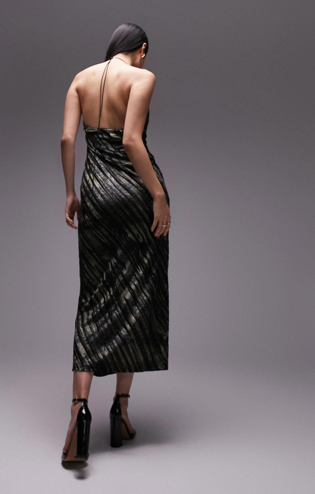 Topshop Metallic Animal Devore Midi Slip In Multi – dresses by Topshop, available to rent from Hirestreet