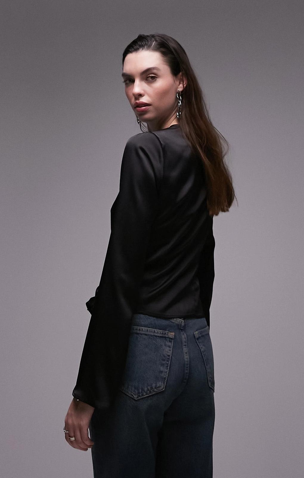 Topshop Ring Detail Top In Black – tops by Topshop, available to rent from Hirestreet