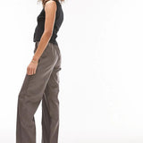 Topshop Tall Faux Leather Wide Leg Tailored Trouser In Taupe – trousers by Topshop Tall, available to rent from Hirestreet