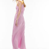Topshop V Neck Lace Insert Midi Dress In Pink And Orange – dresses by Topshop, available to rent from Hirestreet