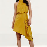 TwoSisters The Label Sienna Yellow Satin Midi Dress