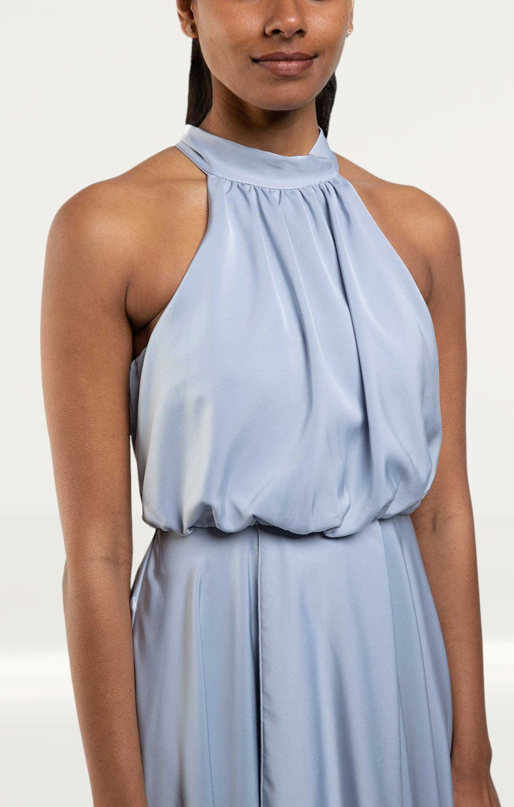 TwoSisters The Label Kat Blue Satin Midi Dress