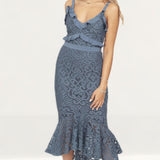 TwoSisters The Label Leanne Blue Crochet Lace Midi Dress