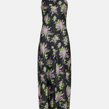 Warehouse Floral Satin Halter Backless Slip Dress