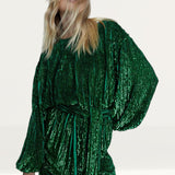 Warehouse Hand Sequined Belted Mini Dress