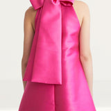 Warehouse Satin Twill Bow Back A Line Dress