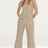 Warehouse Taupe Premium Bustier Tailored Jumpsuit