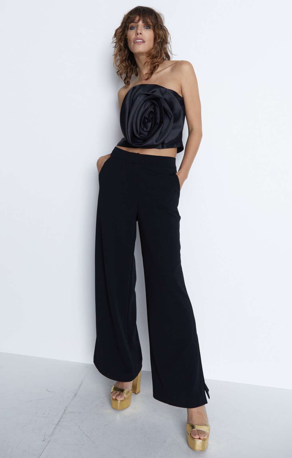 Warehouse Corsage Detail Bandeau Top