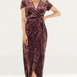 WAYF Next To You Velvet Wrap Dress