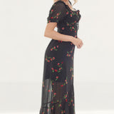 WAYF Pamela Off Shoulder Chiffon Maxi Dress