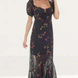 WAYF Pamela Off Shoulder Chiffon Maxi Dress