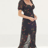 WAYF Pamela Off Shoulder Chiffon Maxi Dress