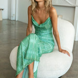 Runaway The Label Sol Mesh Dress in Nori Print