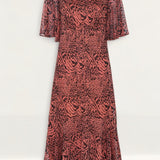 Whistles Desert Zebra Print Midi Dress