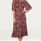 Whistles Desert Zebra Print Midi Dress