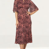 Whistles Desert Zebra Print Midi Dress