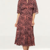 Whistles Desert Zebra Print Midi Dress