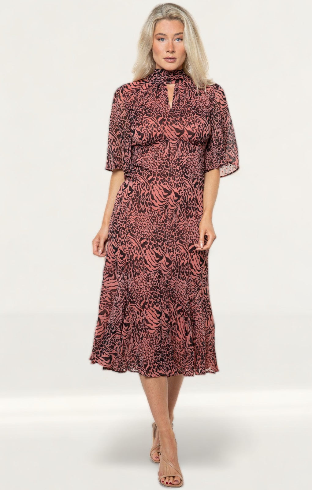 Whistles Desert Zebra Print Midi Dress