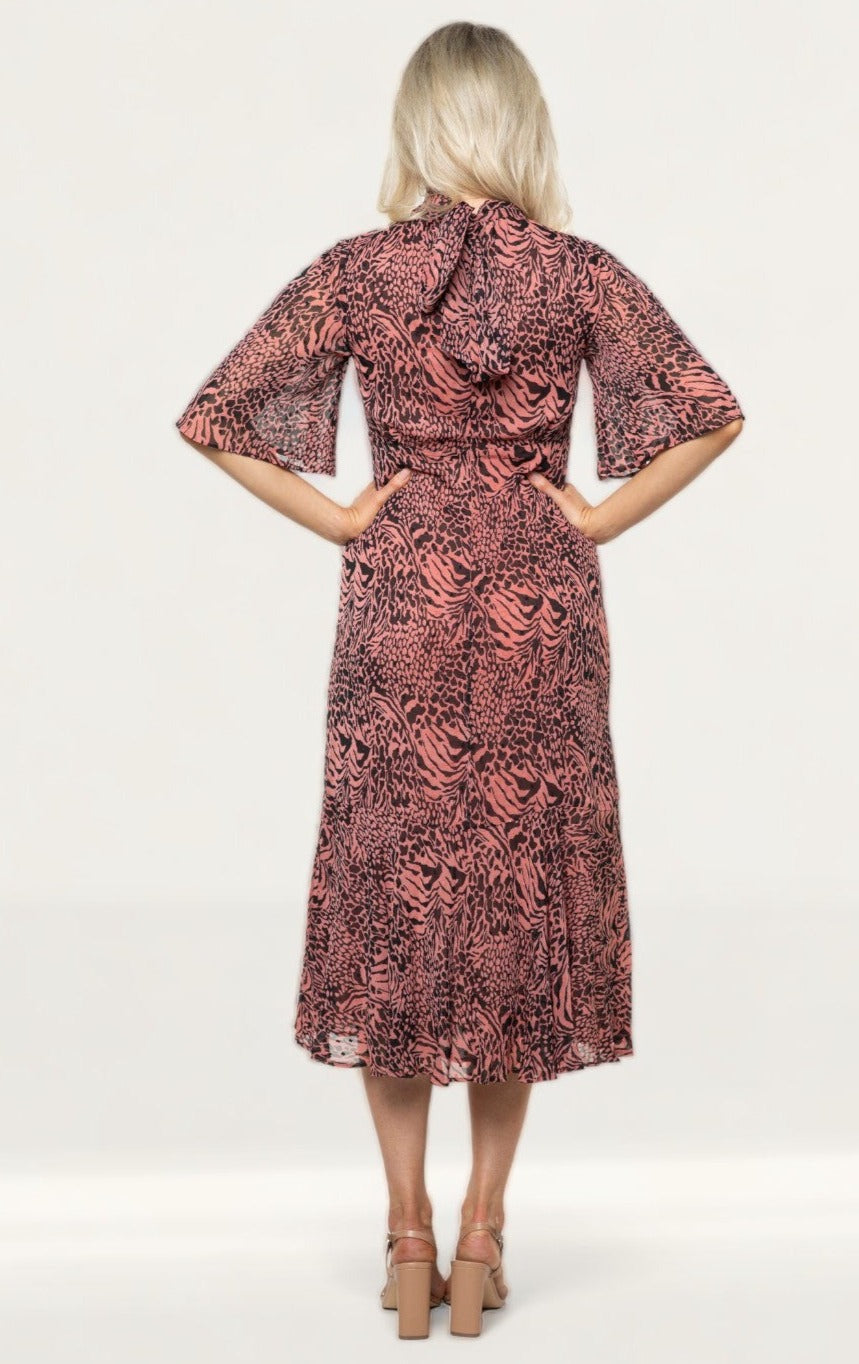 Whistles Desert Zebra Print Midi Dress