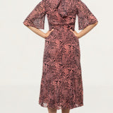 Whistles Desert Zebra Print Midi Dress