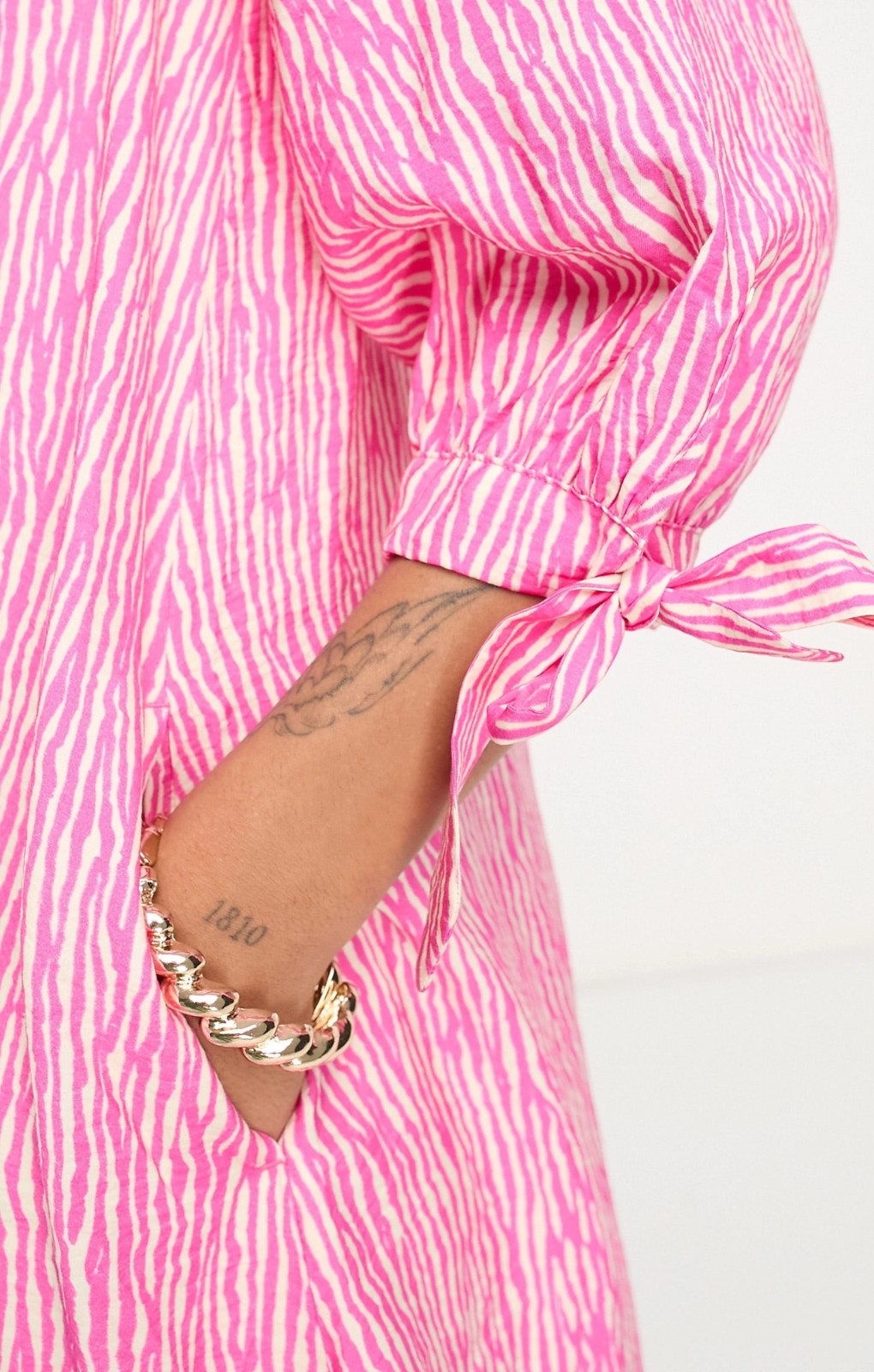 Whistles Gathered Neck Mini Smock Dress In Pink Zebra – dresses by Whistles, available to rent from Hirestreet