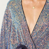 Winona Blue Fantasia Wrap Mini Dress