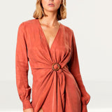 Winona Copper Axel Wrap Mini Dress