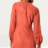 Winona Copper Axel Wrap Mini Dress