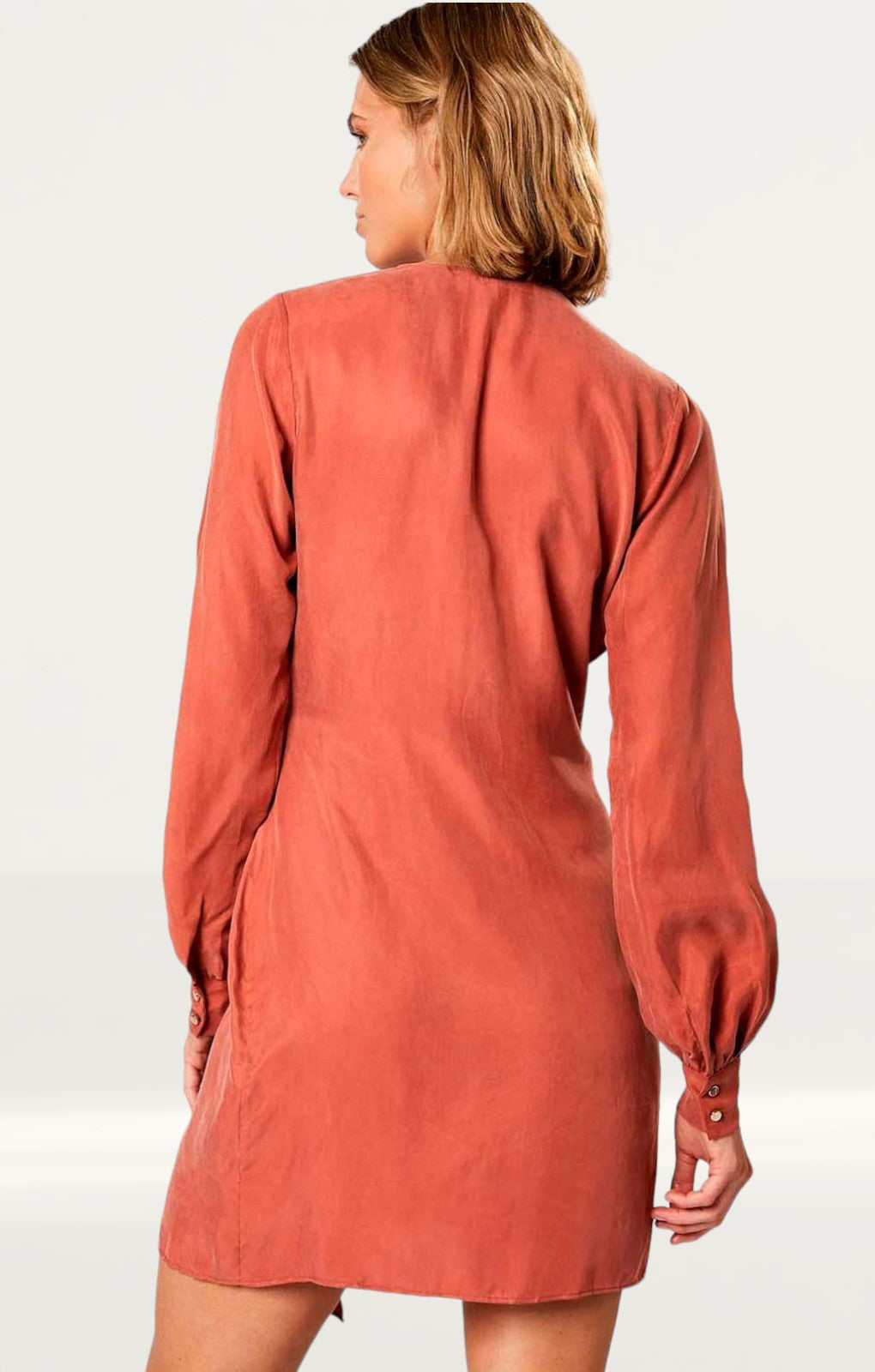 Winona Copper Axel Wrap Mini Dress