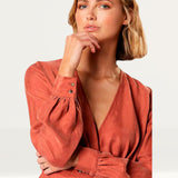 Winona Copper Axel Wrap Mini Dress