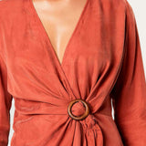 Winona Copper Axel Wrap Mini Dress