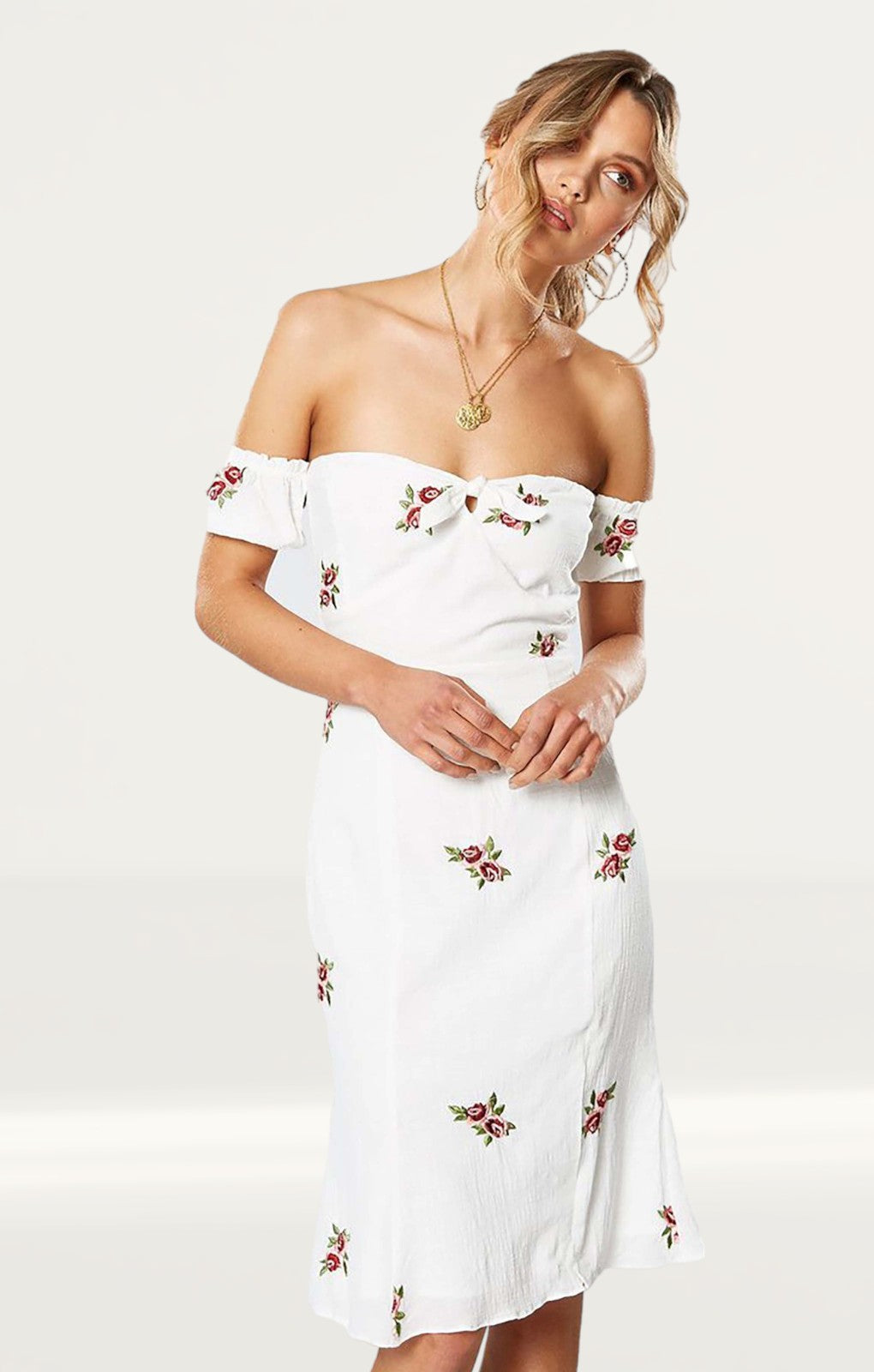 Winona English Rose Off The Shoulder Dress
