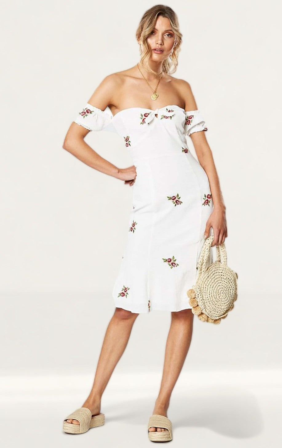 Winona English Rose Off The Shoulder Dress