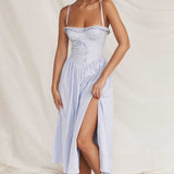 House of CB Jaime Soft Blue Broderie Anglais Midi SunDress
