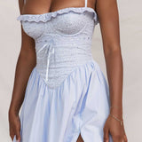 House of CB Jaime Soft Blue Broderie Anglais Midi SunDress product image