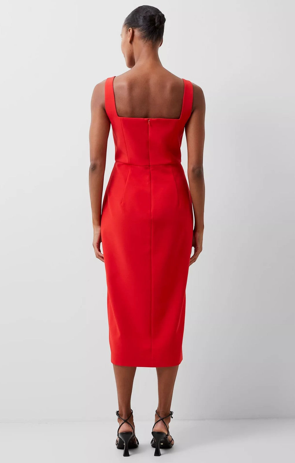 French Connection Echo Crepe Keyhole Midi Dress