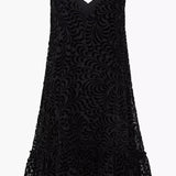 French Connection Diandra Devore Shift Dress Blackout