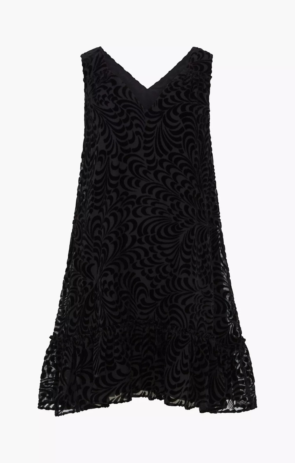 French Connection Diandra Devore Shift Dress Blackout