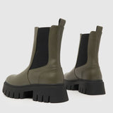 Schuh Amsterdam Chunky Chelsea Boots in Khaki