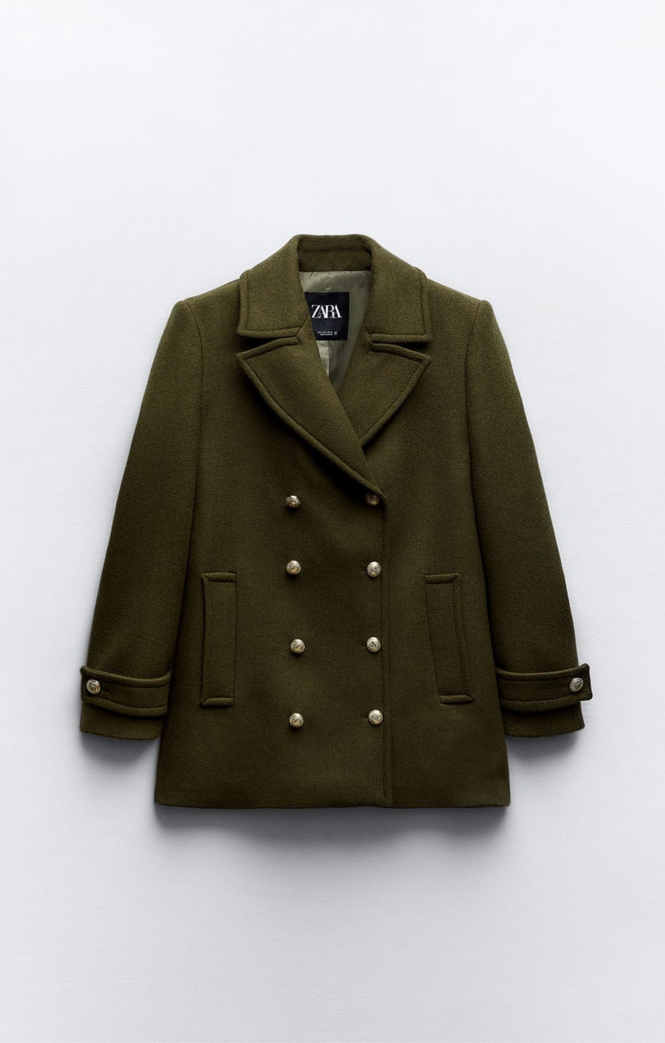 Zara Wool Blend Double-Breasted Coat
