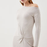 Karen Millen Viscose Blend Twist Knot Cold Shoulder Knitted Maxi Dress