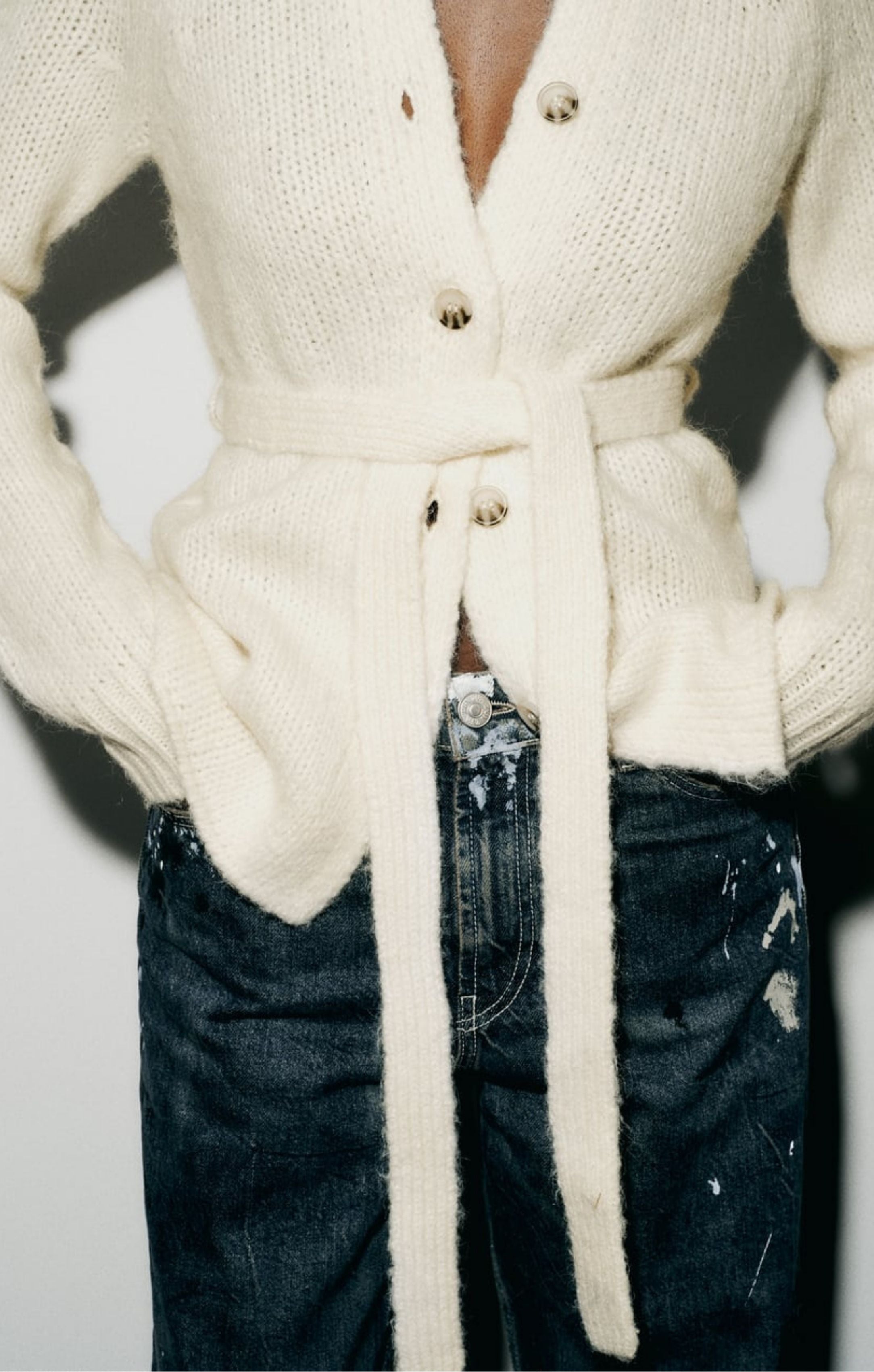 Zara Wool Blend Knit Cardigan