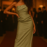 Asos Design Tall Drape Neck Open Back Seersucker Midi Dress In Sage