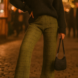 Asos Design Crochet Wide Leg Trousers In Khaki