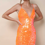 Hutch Zuri Dress in Orange Sequin product image