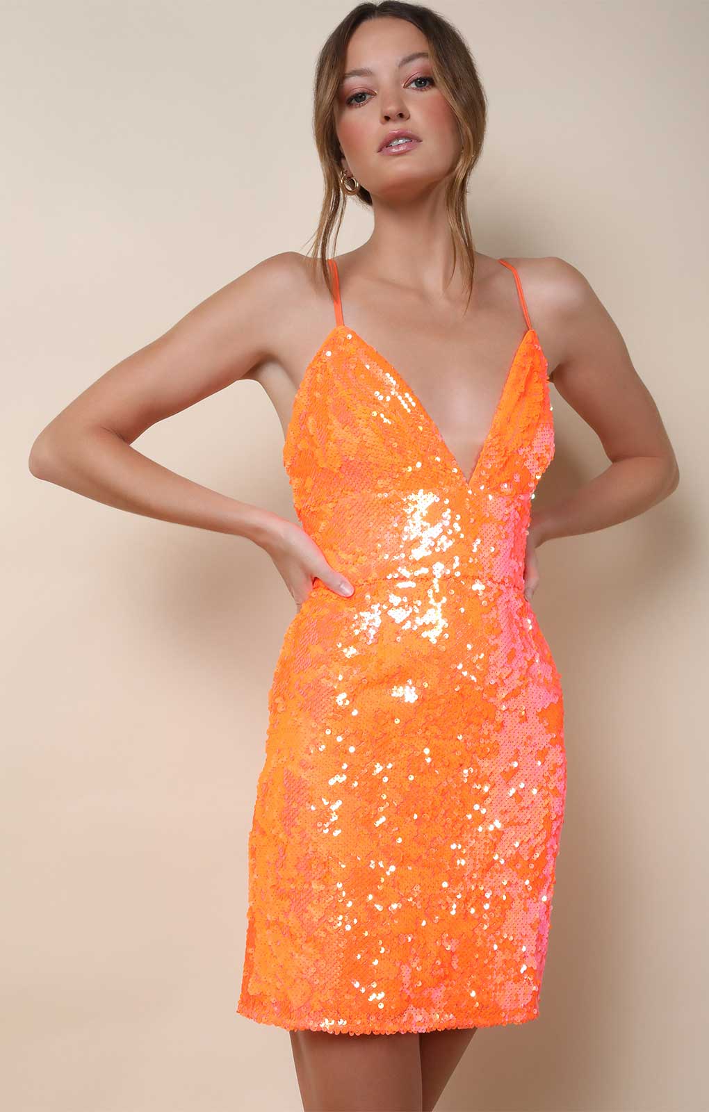 Hutch Zuri Dress in Orange Sequin product image