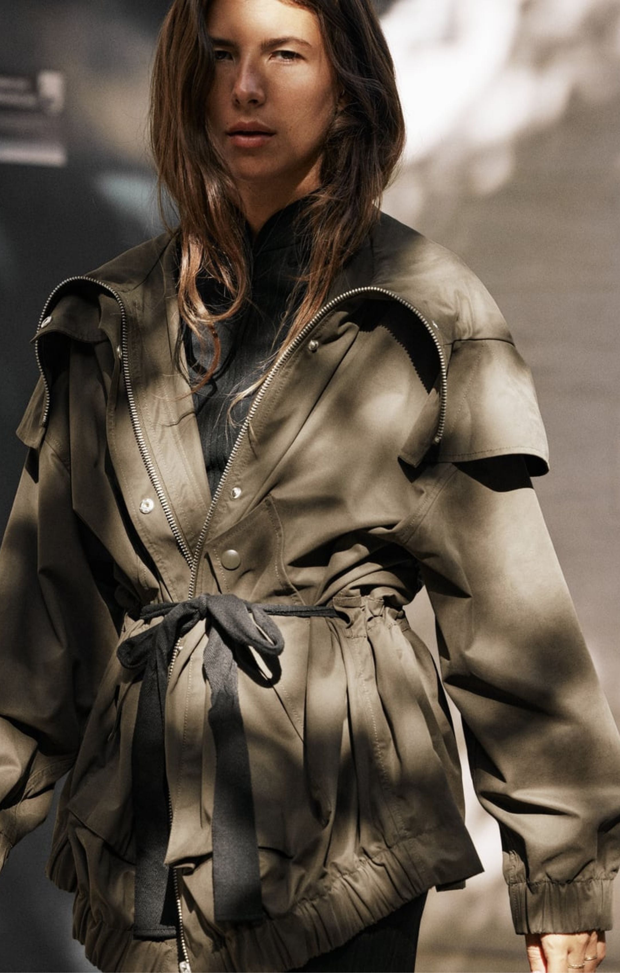 Zara Collection Oversized Parka With Bows